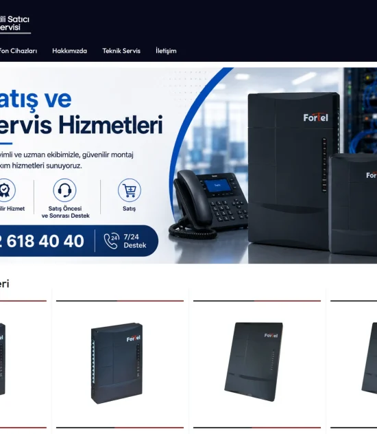 Fortel Telefon Santral web sitesi ekran görüntüsü