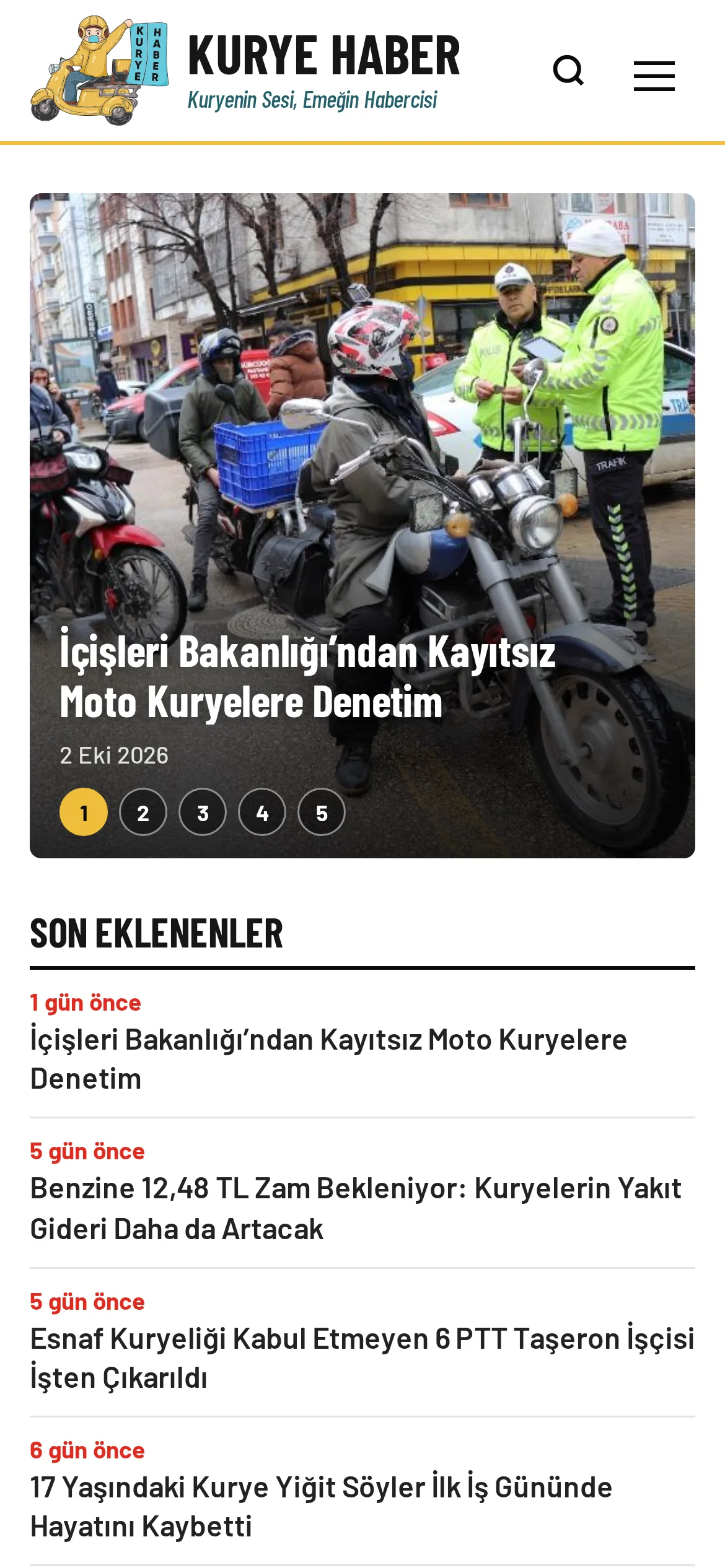 Kurye Haber mobil görünüm